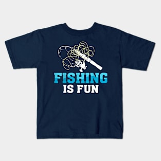 Fishing is fun Funny Fishing Lovers Kids T-Shirt